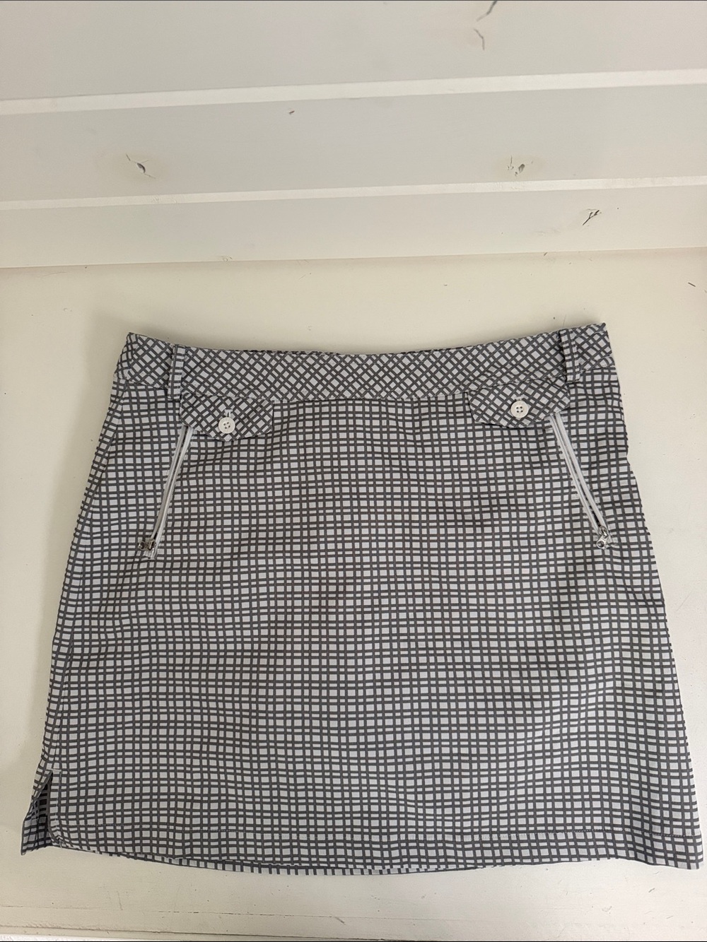 Golf Lanctot European Checkered Mini Skirt in Black and White
